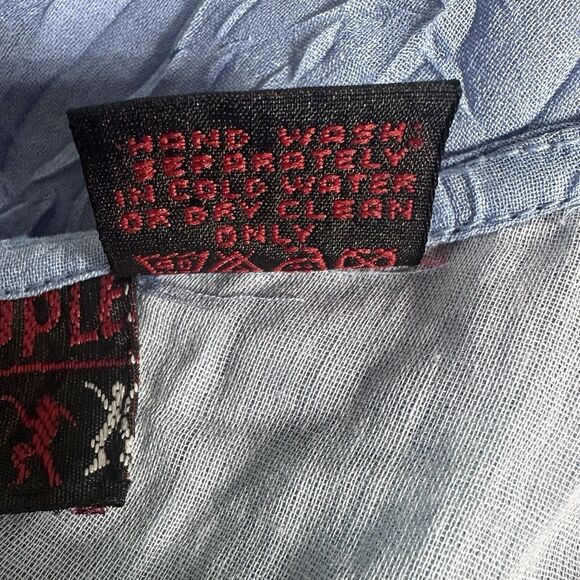 VTG Y2K Funky People Babydoll Mini Dress Size M Blue Phoebe Buffay 90s Clueless - Picture 12 of 14